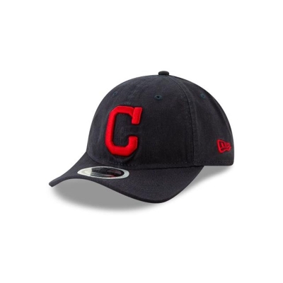 Blue Cleveland Indians Hat - New Era MLB Packable Visor 9TWENTY Adjustable Caps USA1685079